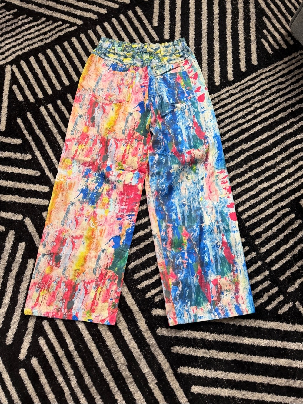 Abstract Paint-Print Wide-Leg Pants - Multicolor - Picture 5 of 5